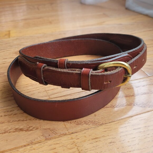 R.M.Williams Belt Brown Leather Australian Brass Buckle Western 38" - Picture 1 of 15